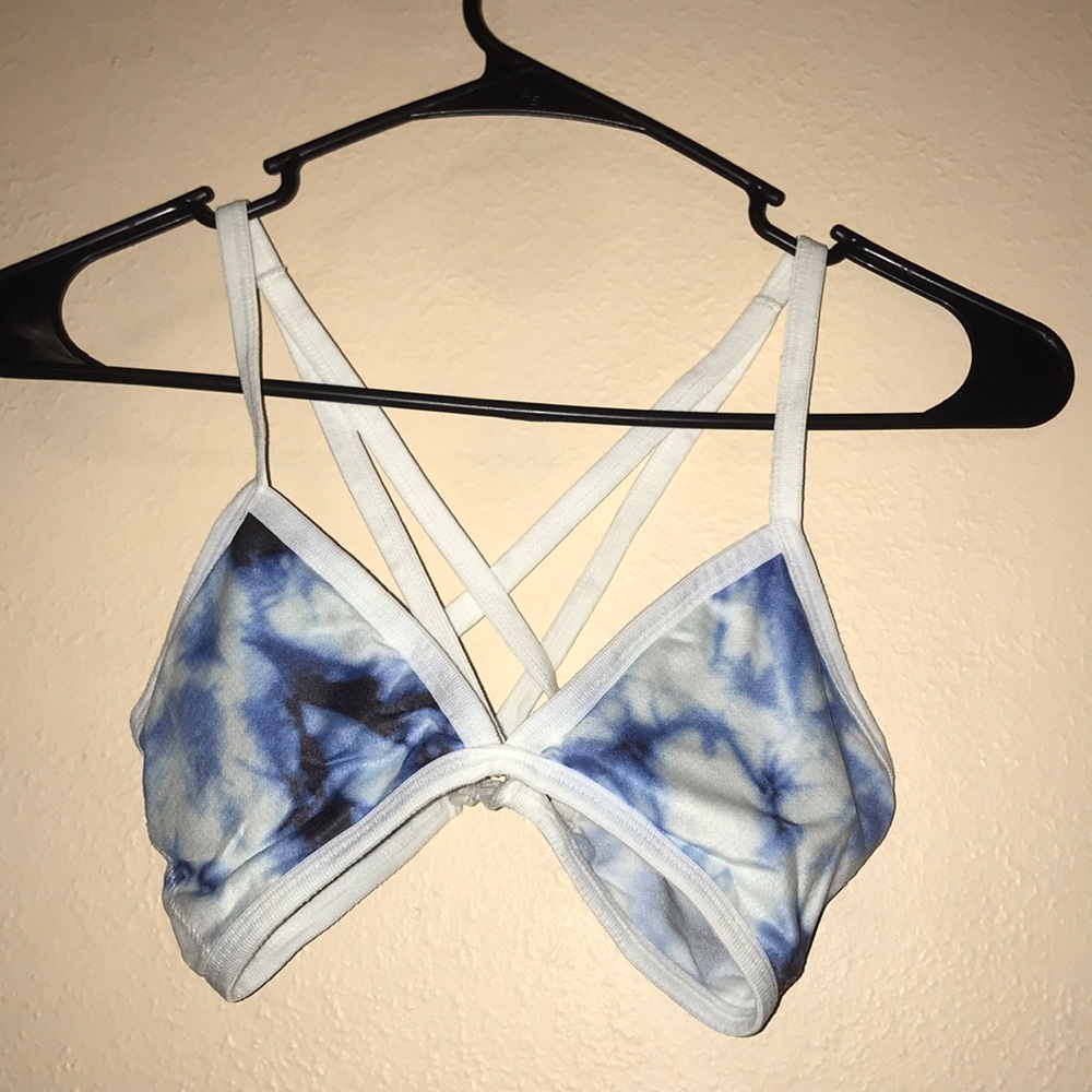 Blue/white bralette